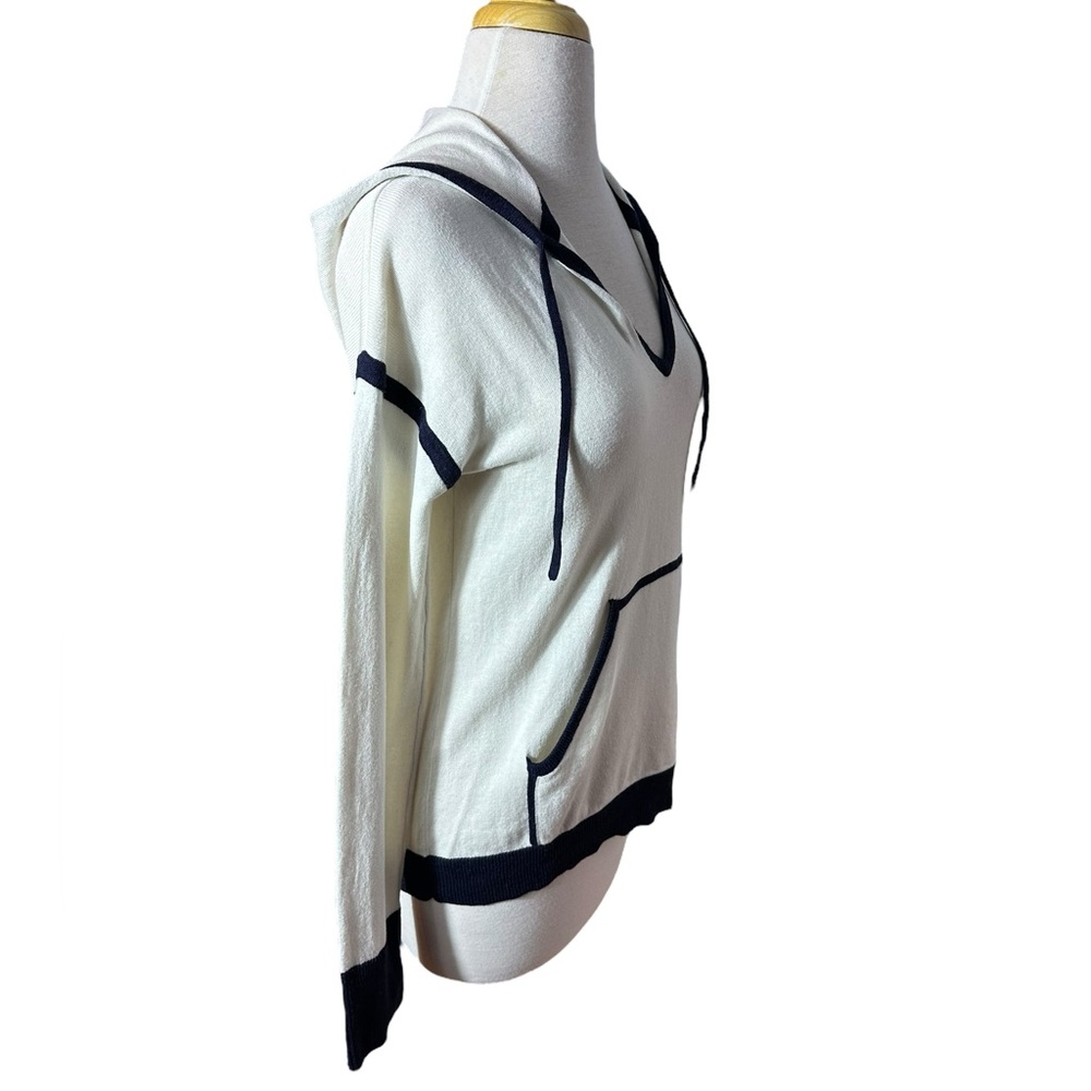 Alashan Cashmere Cotton Knit Long Sleeve V Neckline Hoodie Pullover Swea… - Picture 6 of 11